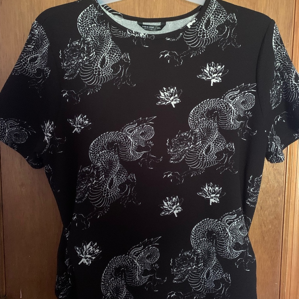 Black Print Bodycon Dress